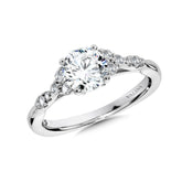 Tapered Engagement Ring W/ Diamond Undergallery